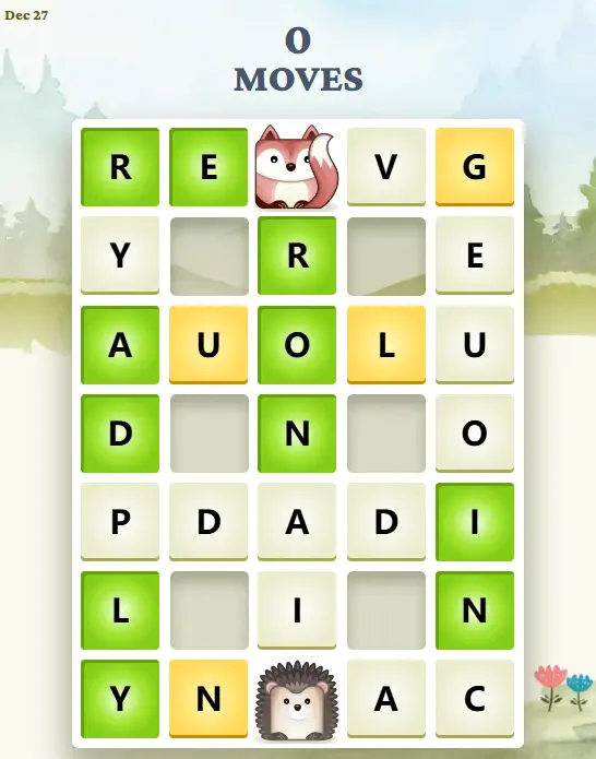 Reunion Word Game practice workflow screenshot